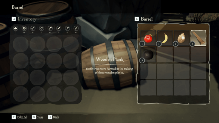 Sea of Thieves - Resources Stored in a Barrel