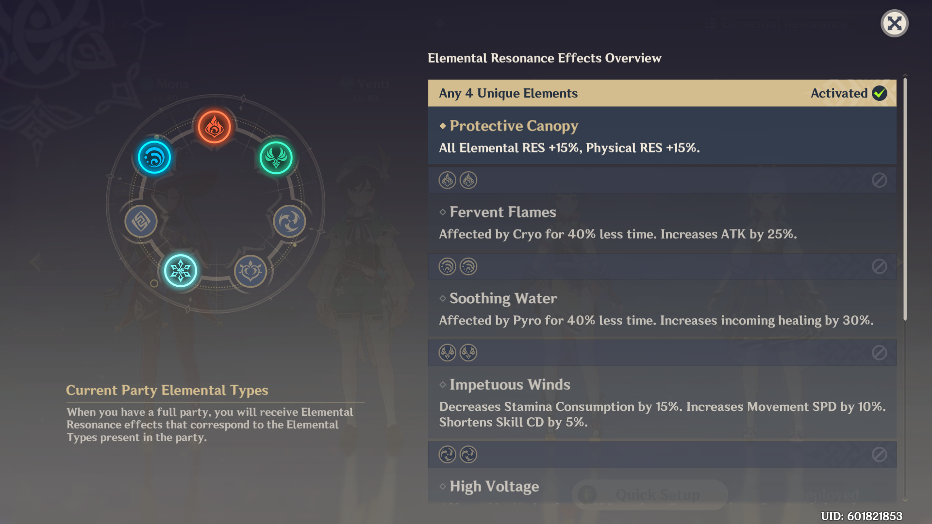 Elemental Resonance in Genshin Impact