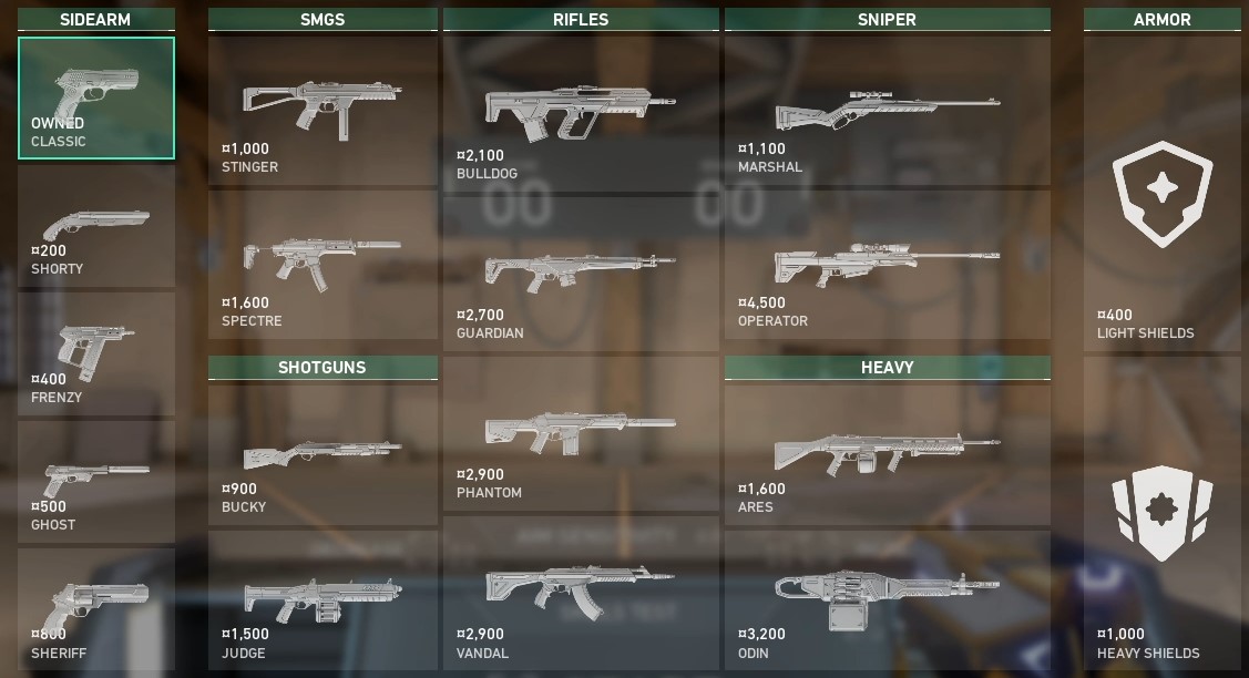 every weapon in Valorant