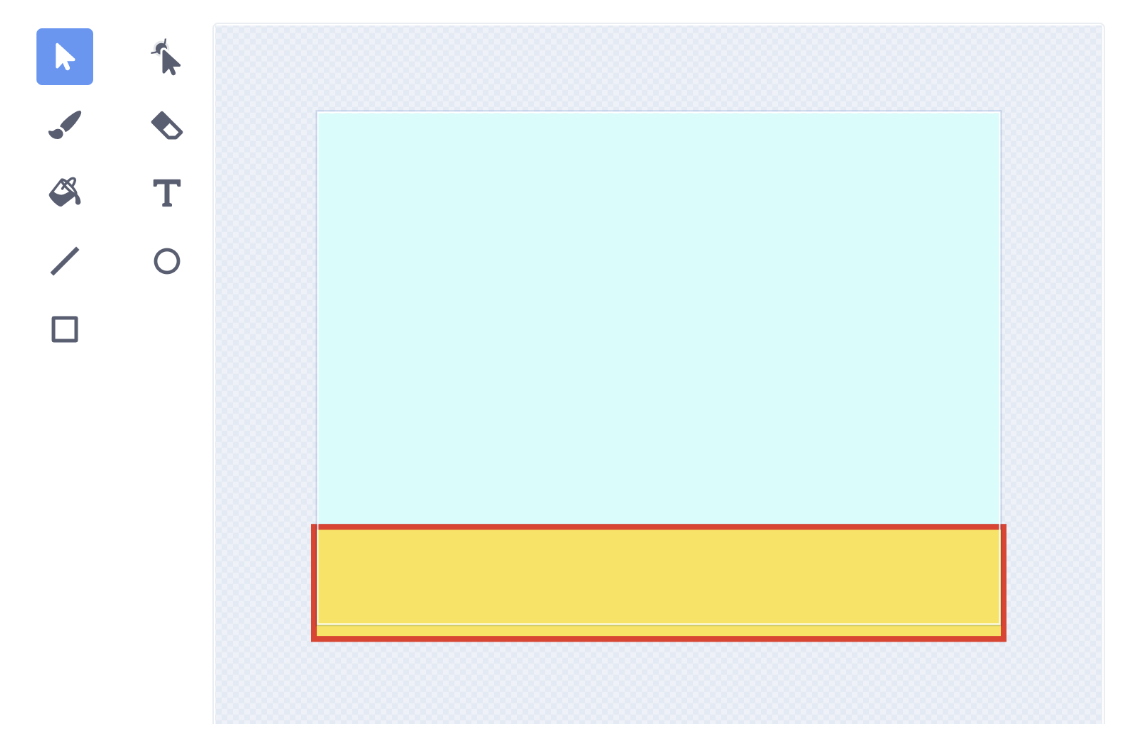 Yellow-themed backdrop in Scratch programming.